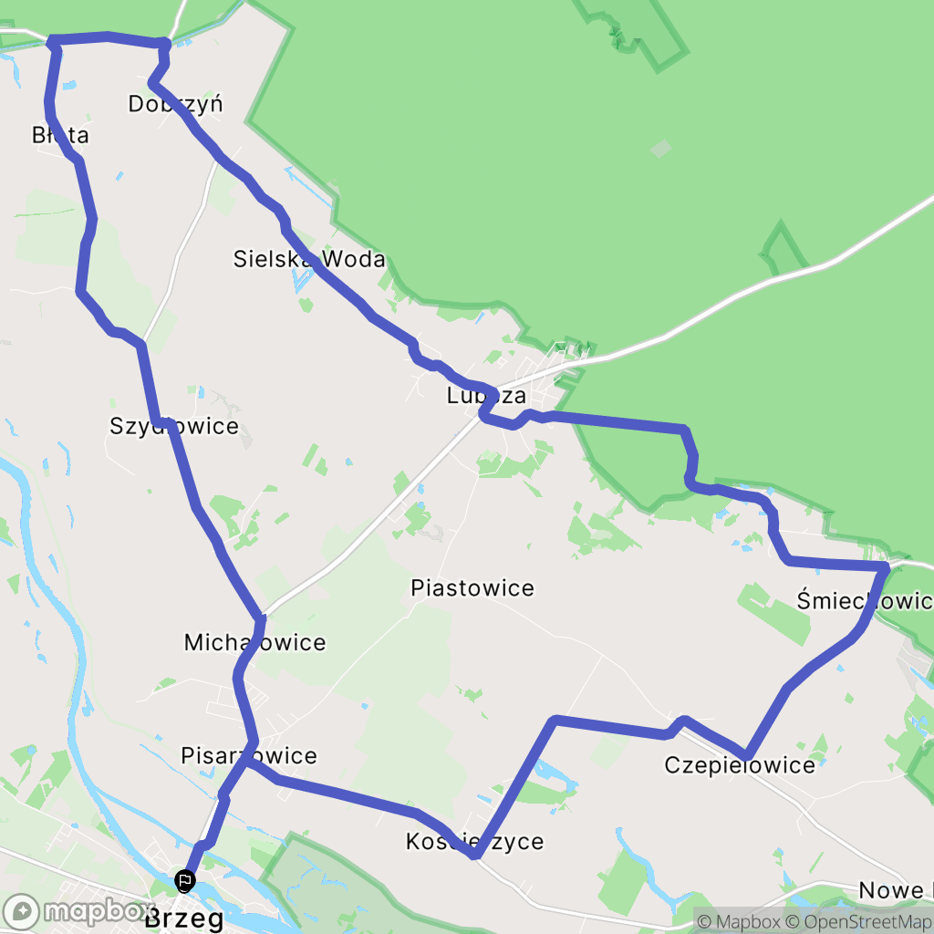 Brzeg: mapa trasy - Poland
