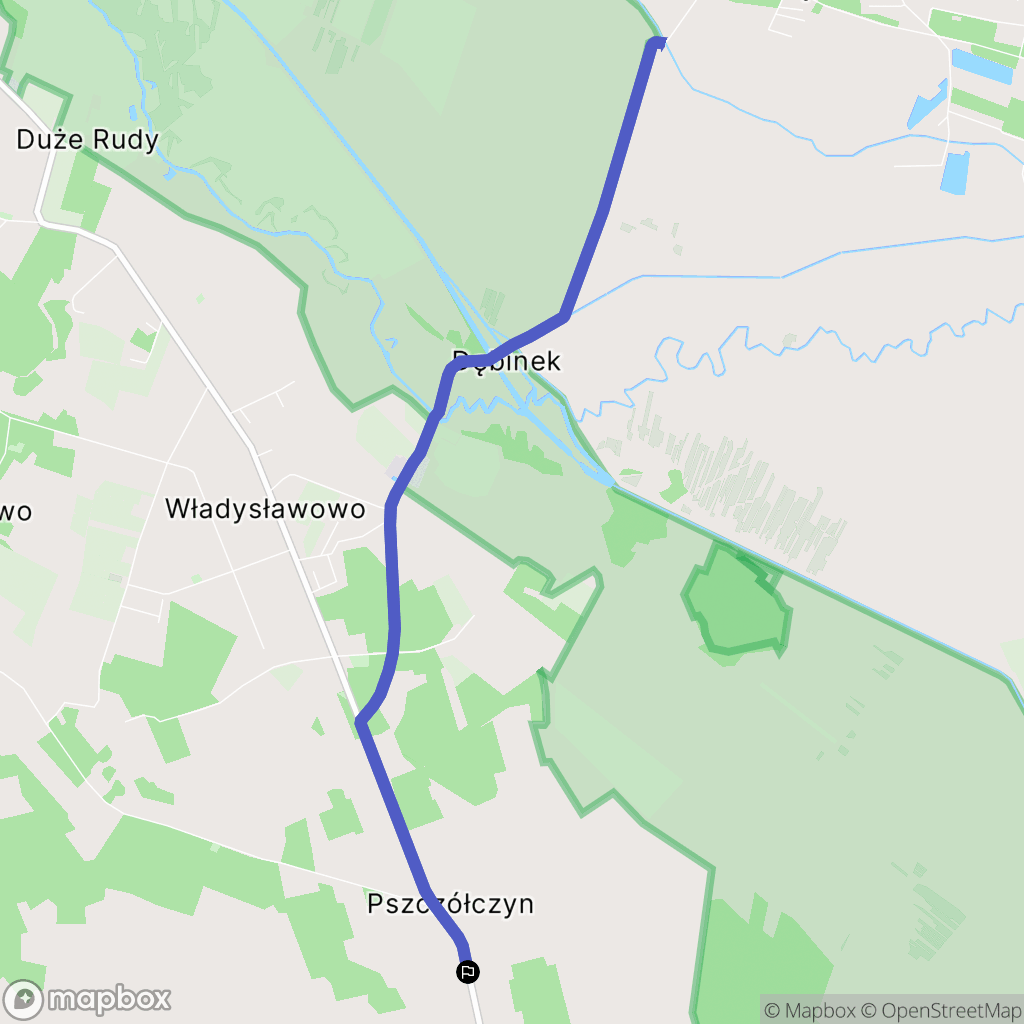 Pszczółczyn: mapa trasy - Poland