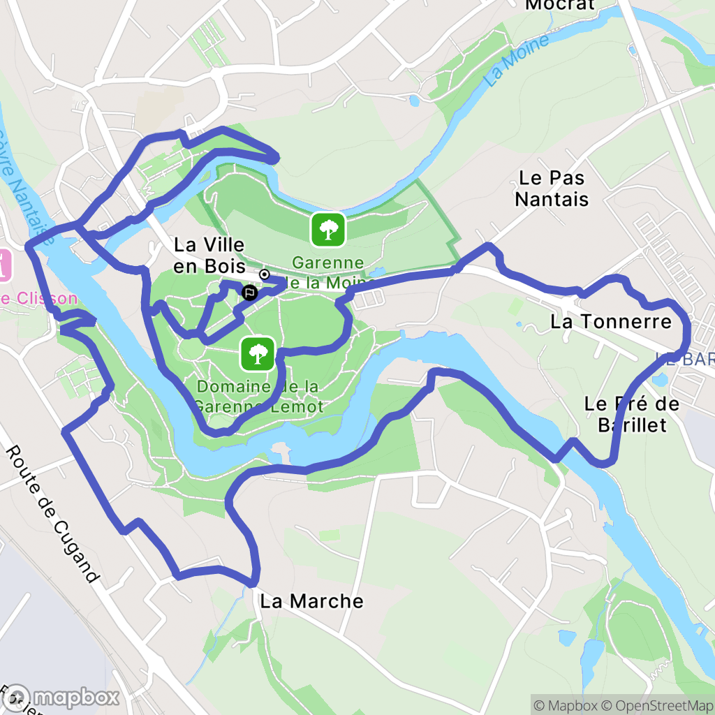 Gétigné : carte du parcours de randonnée - France