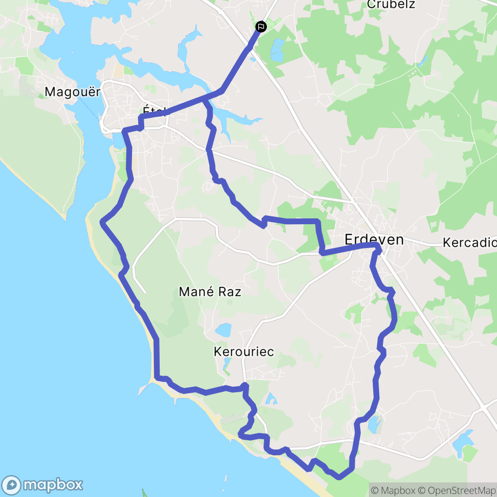 Belz : carte du parcours de randonnée - France