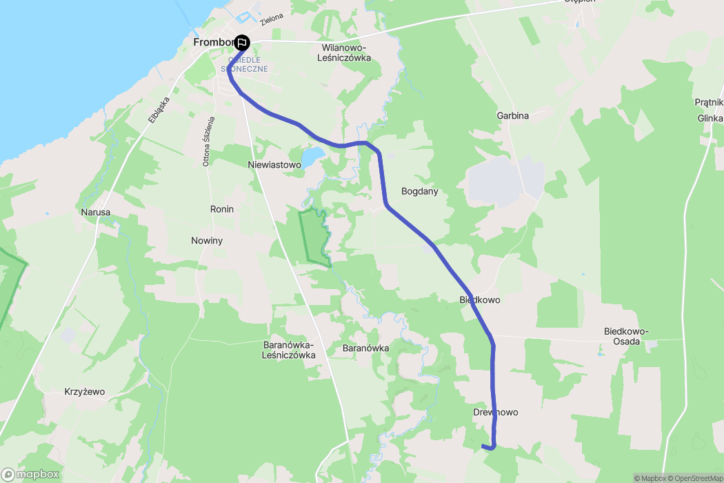 Frombork: mapa trasy - Poland