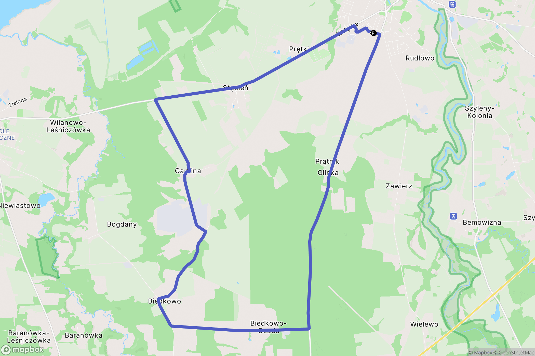 Braniewo: mapa trasy - Poland