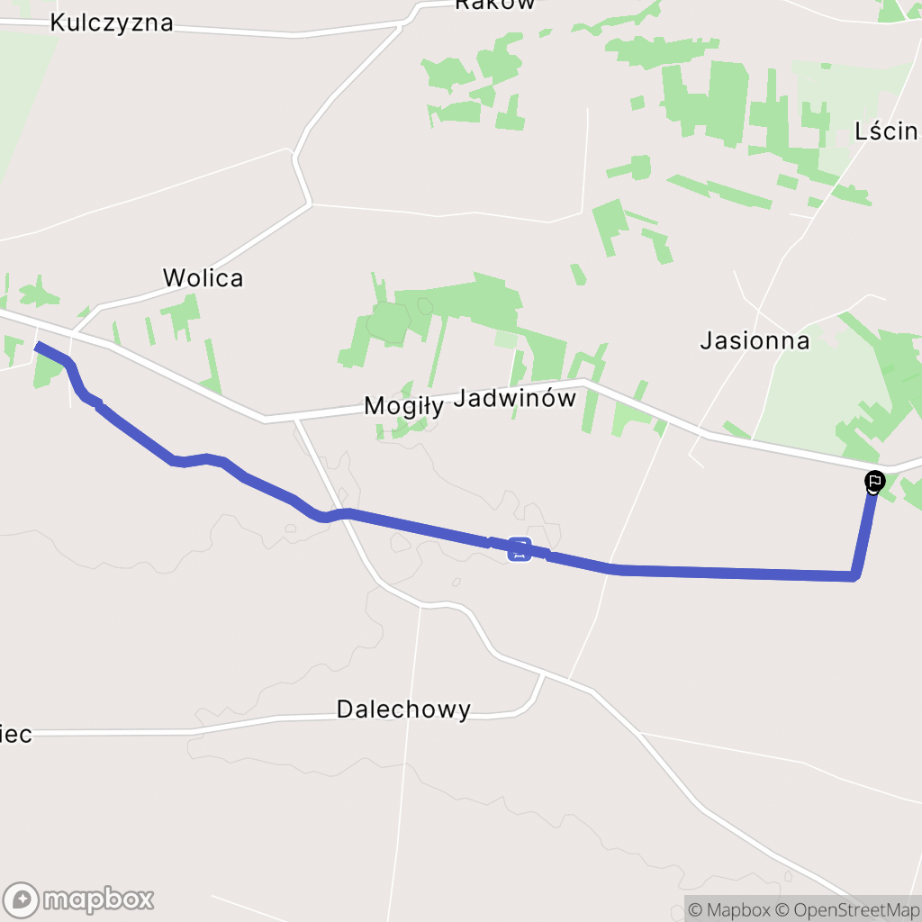 Jasionna: mapa trasy - Poland