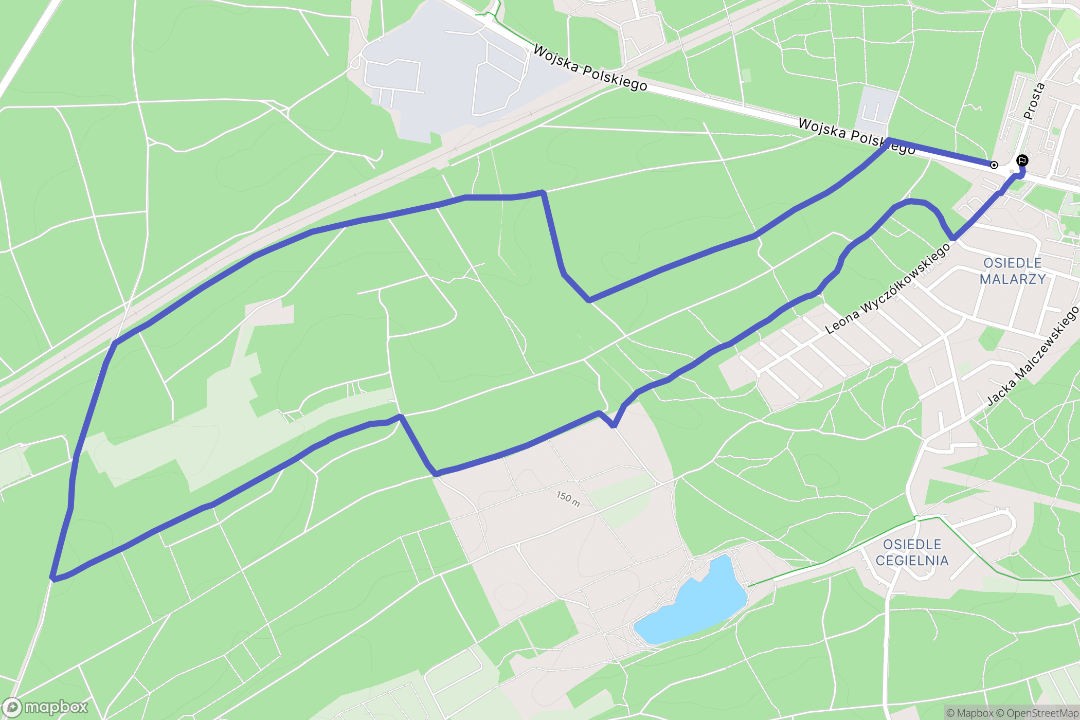 Zielona Góra: mapa trasy - Poland
