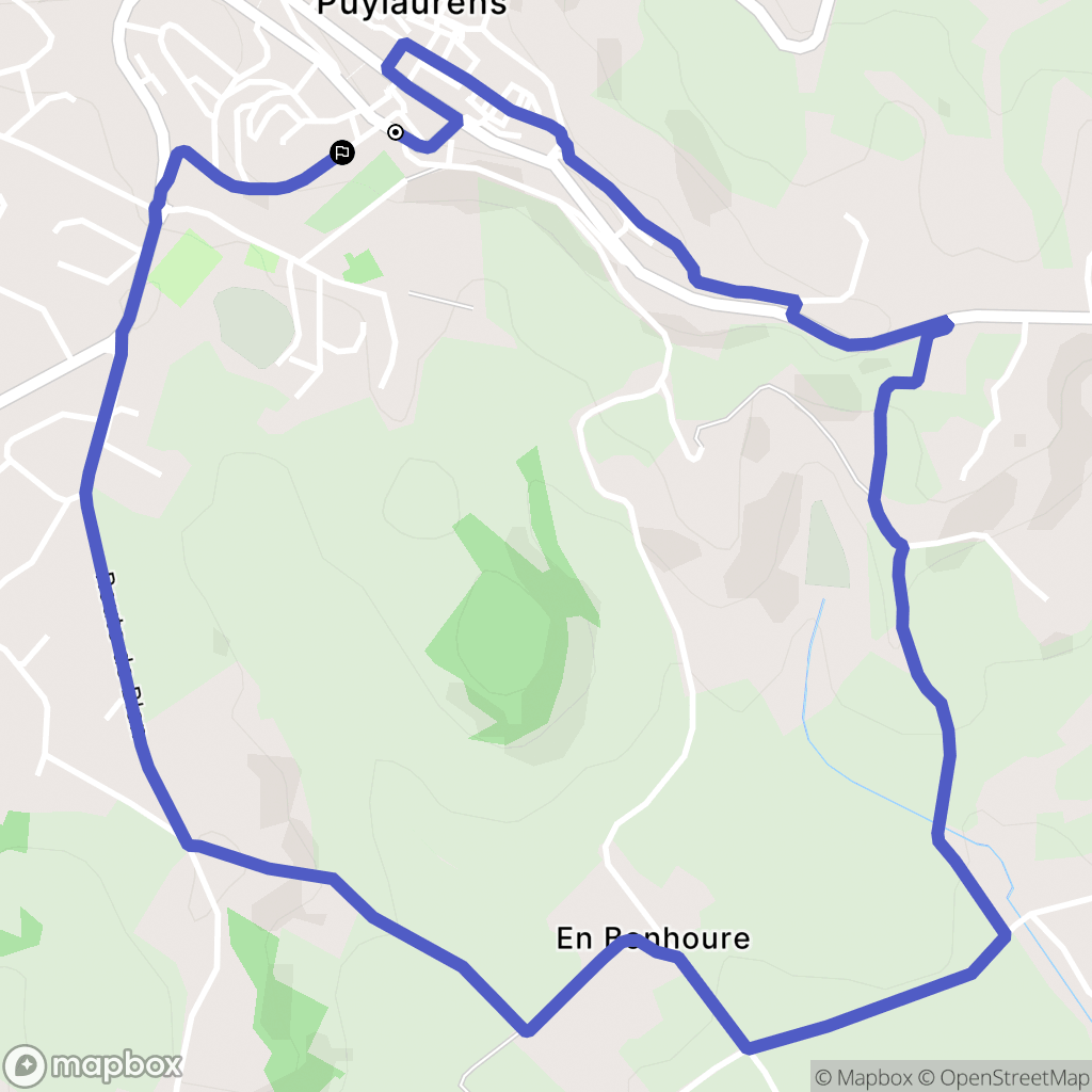 Puylaurens : carte du parcours de randonnée - France