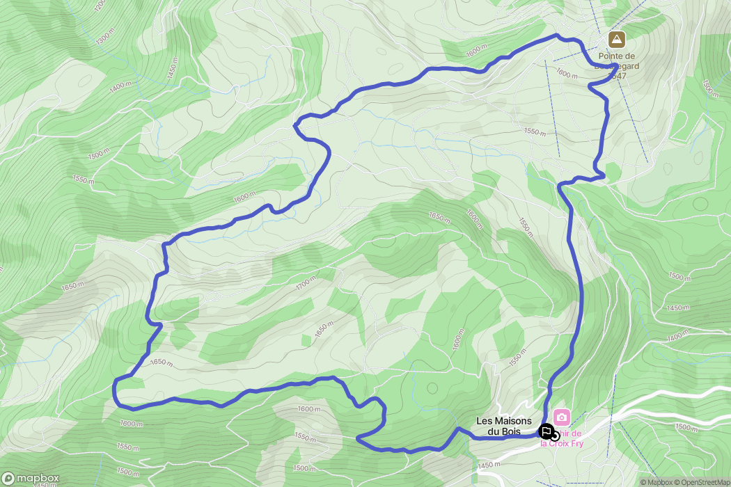 Manigod : carte du parcours de randonnée - France