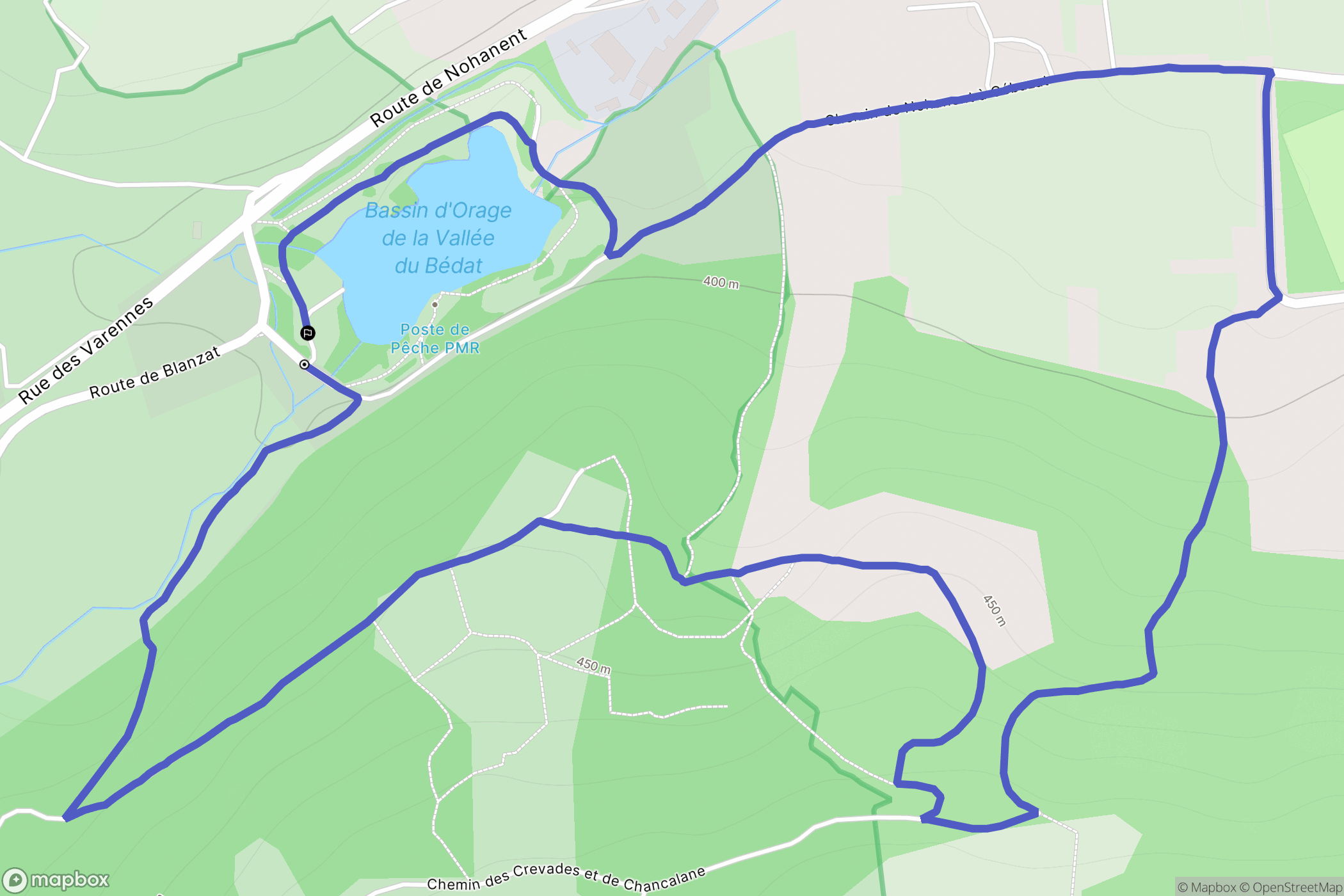 Nohanent : carte du parcours de randonnée - France