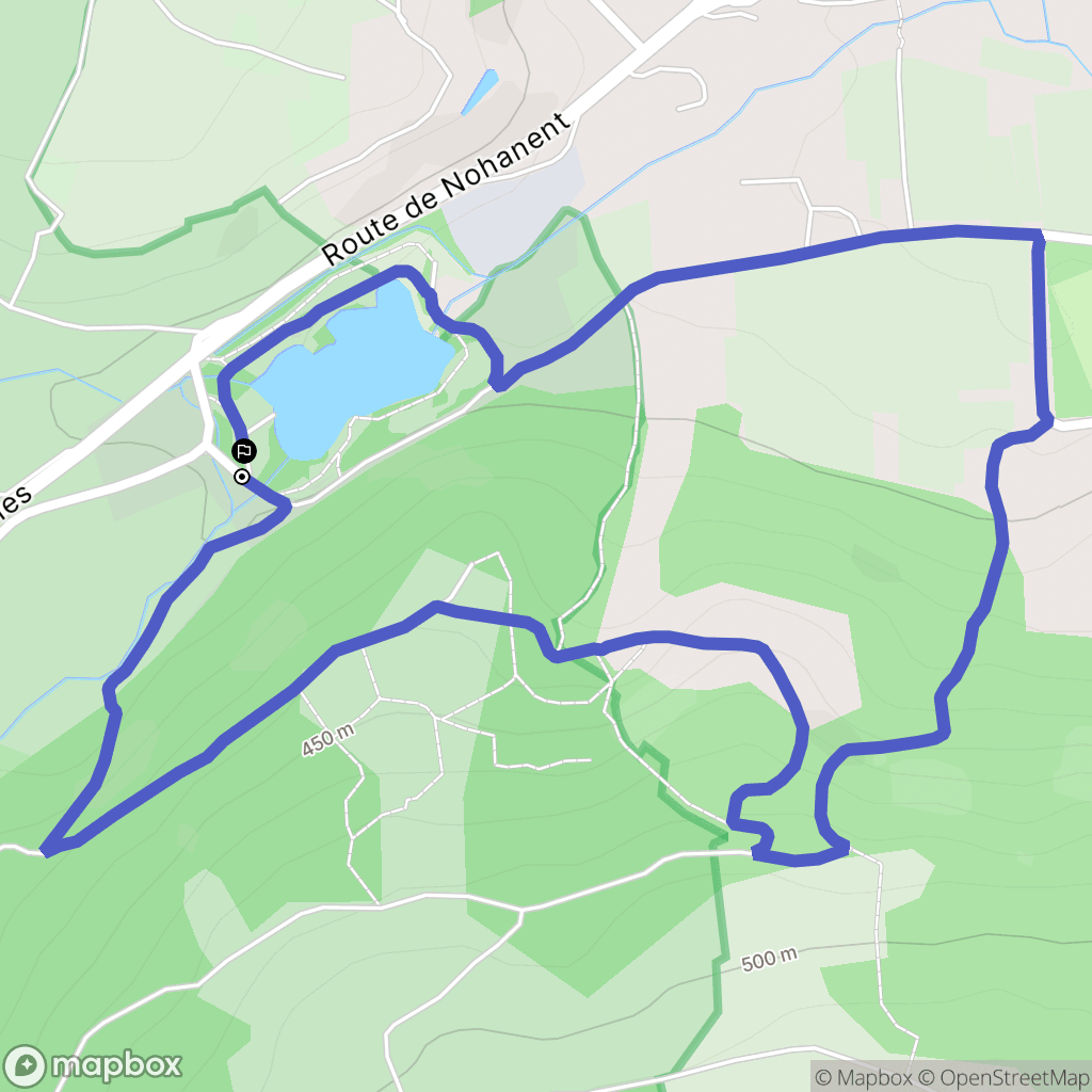 Nohanent : carte du parcours de randonnée - France
