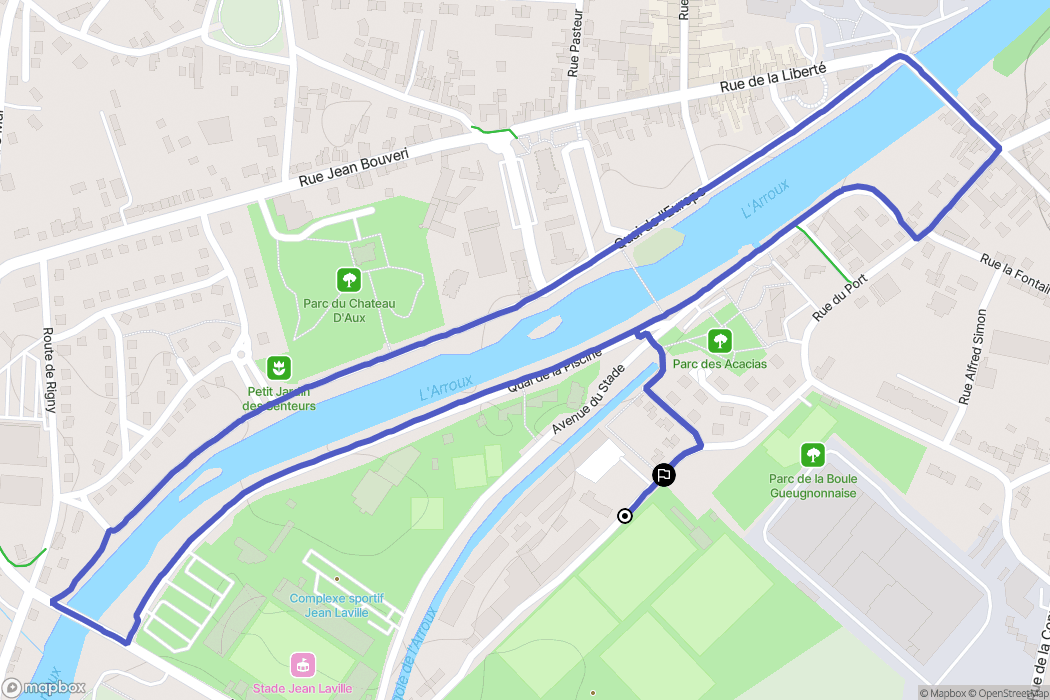 Gueugnon : carte du parcours de randonnée - France
