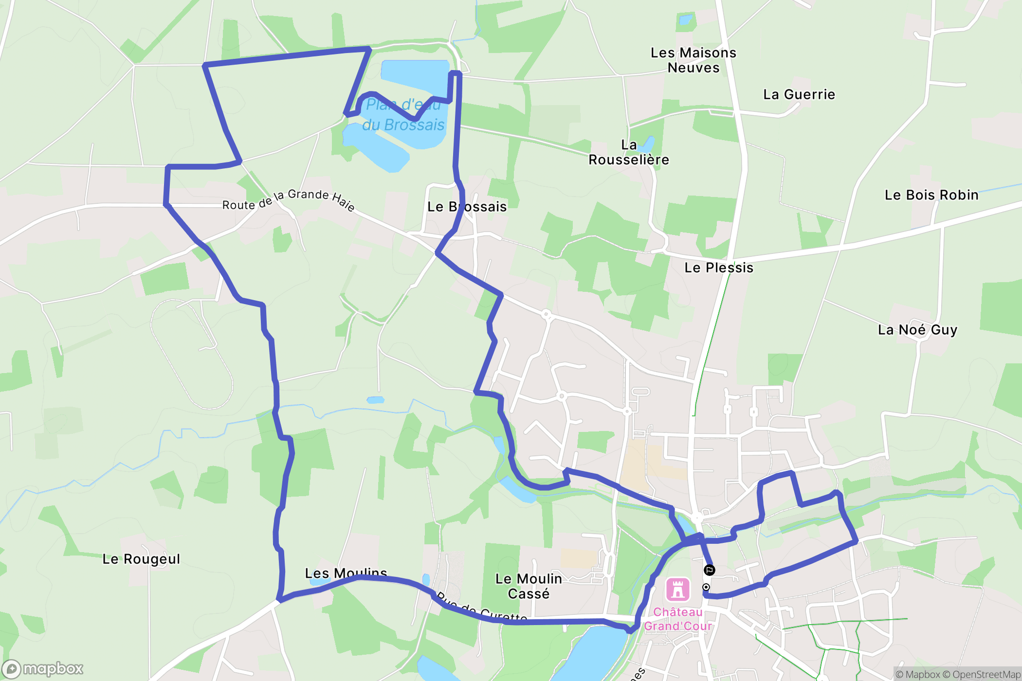 Grandchamp-des-Fontaines : carte du parcours de randonnée - France