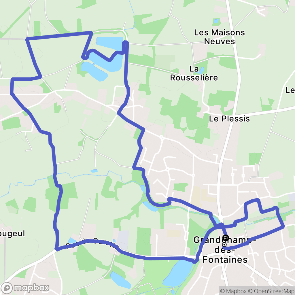 Grandchamp-des-Fontaines : carte du parcours de randonnée - France