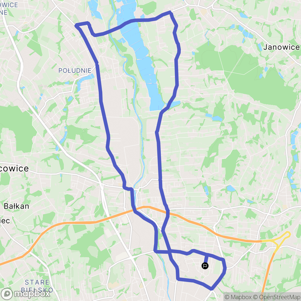 Bielsko-Biała: mapa trasy - Poland