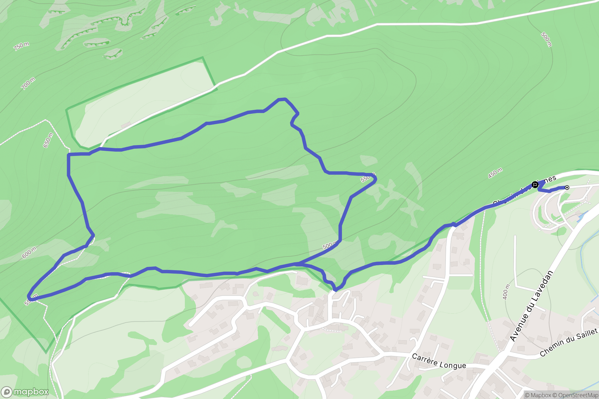 Agos-Vidalos : carte du parcours de randonnée - France
