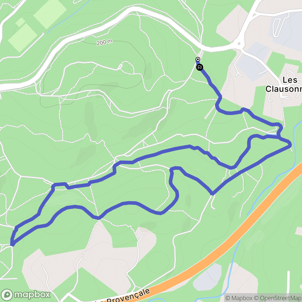 Valbonne : carte du parcours de randonnée - France