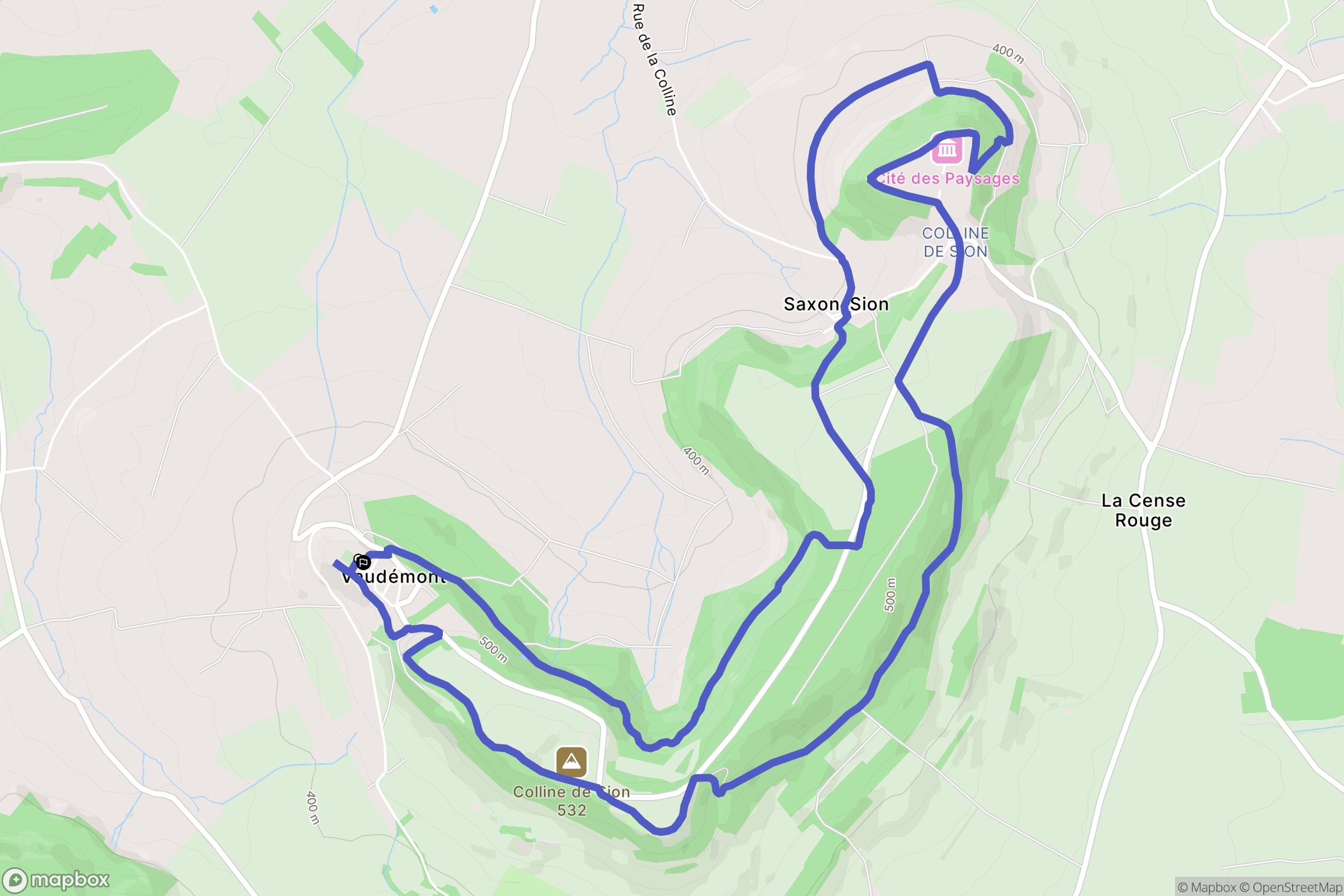 Vaudémont : carte du parcours de randonnée - France