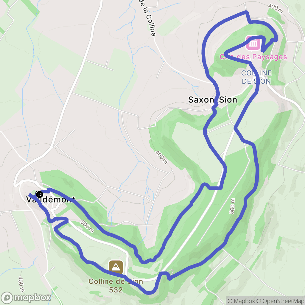 Vaudémont : carte du parcours de randonnée - France