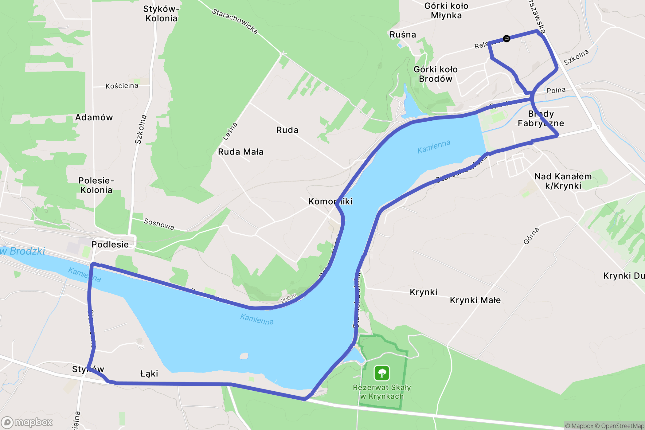 Brody: mapa trasy - Poland