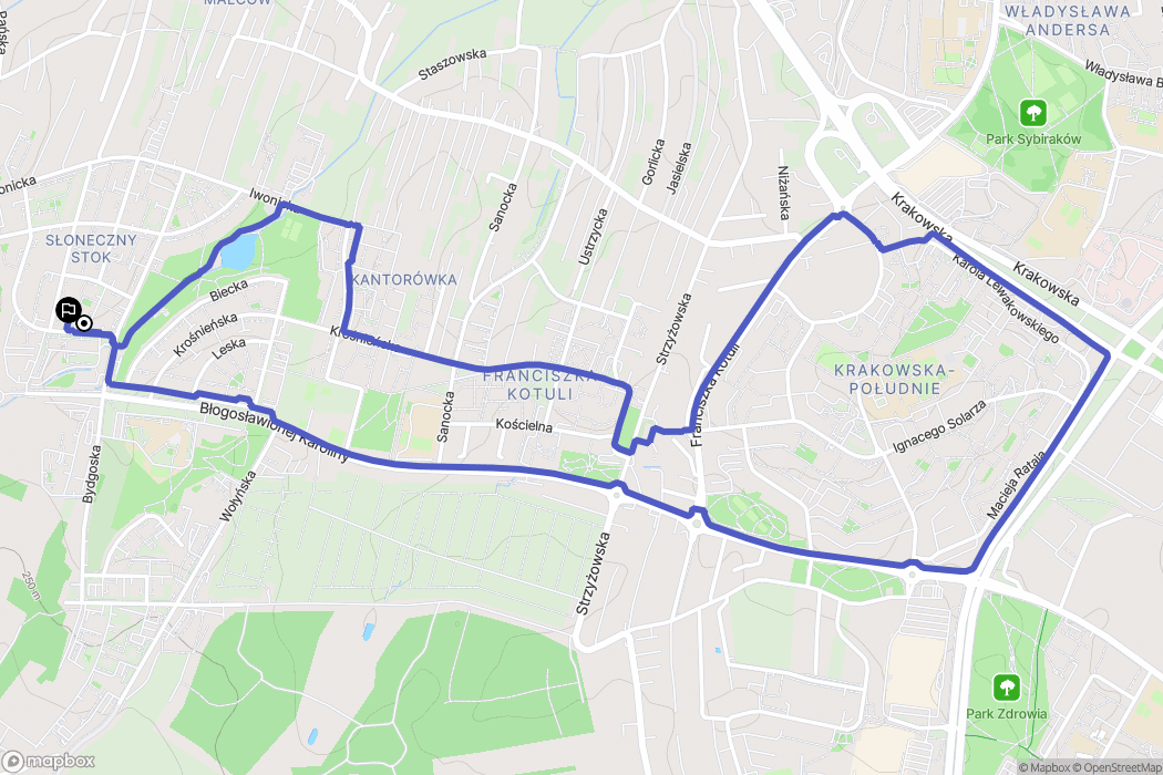 Rzeszów: mapa trasy - Poland
