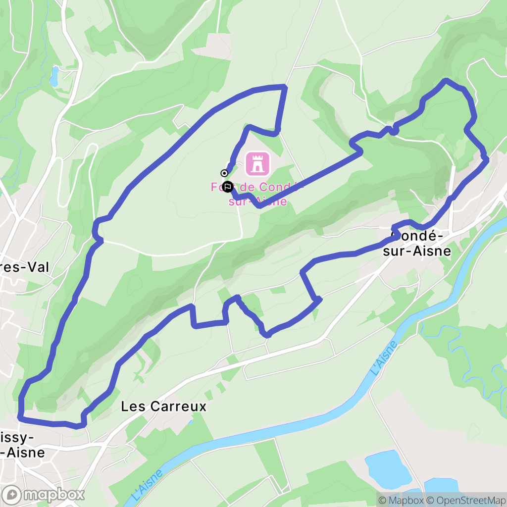 Chivres-Val : carte du parcours de randonnée - France