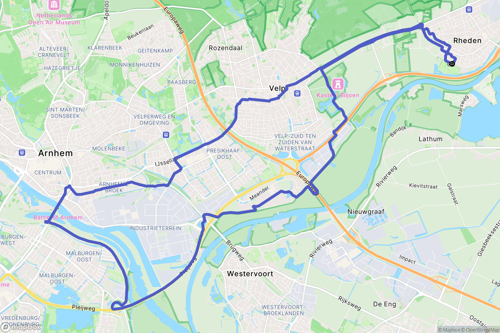 Rheden: routekaart voor buitenactiviteiten - Netherlands