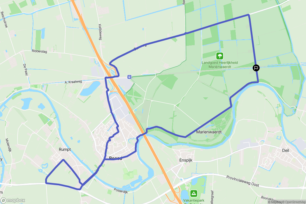 Beesd: routekaart voor buitenactiviteiten - Netherlands