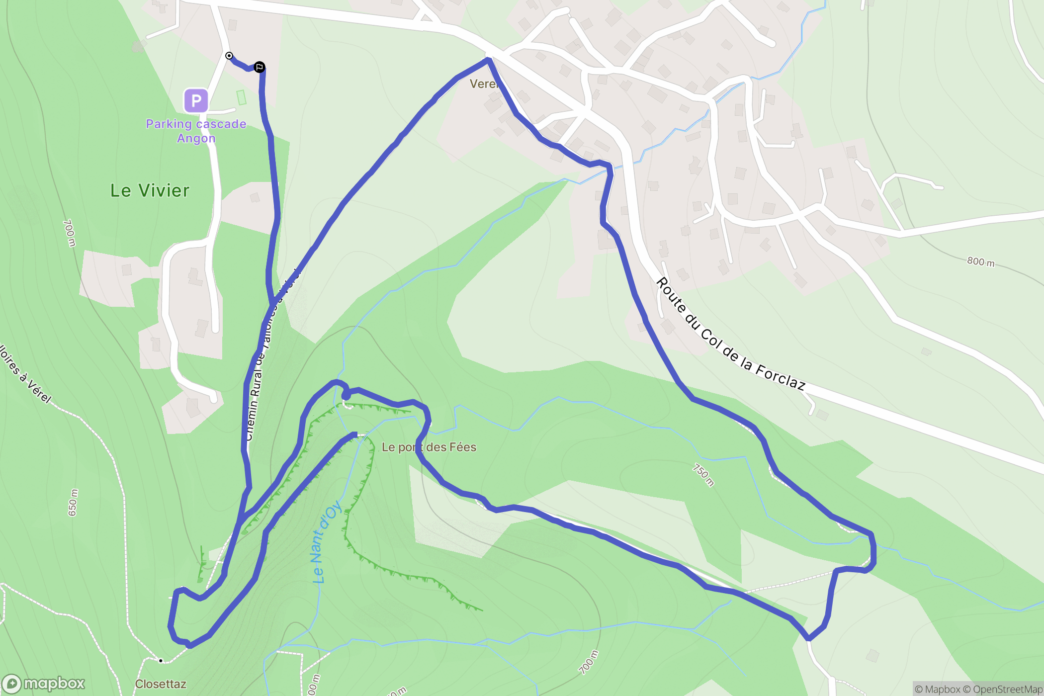 Talloires-Montmin : carte du parcours de randonnée - France