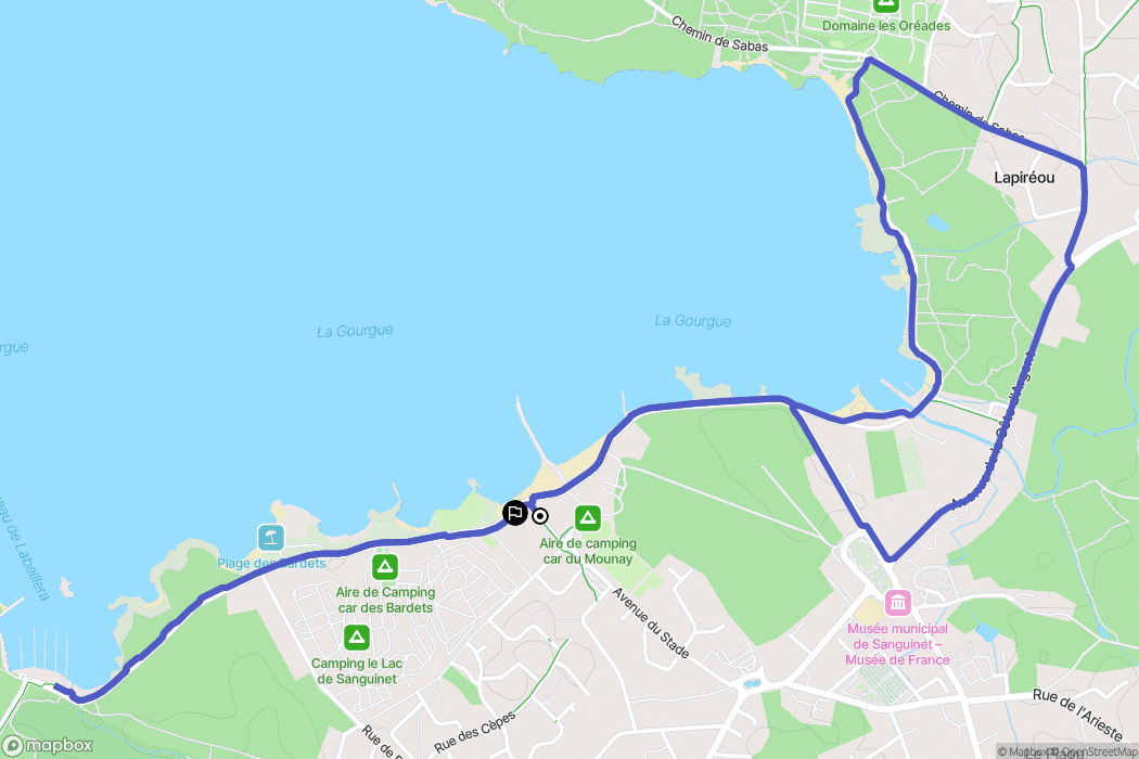Sanguinet : carte du parcours de randonnée - France