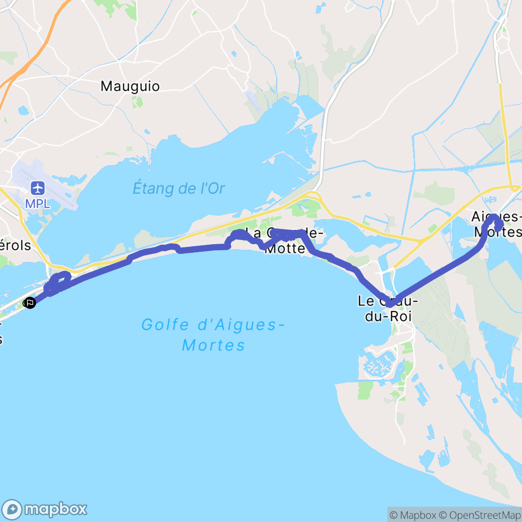 Palavas-les-Flots : carte du parcours de randonnée - France