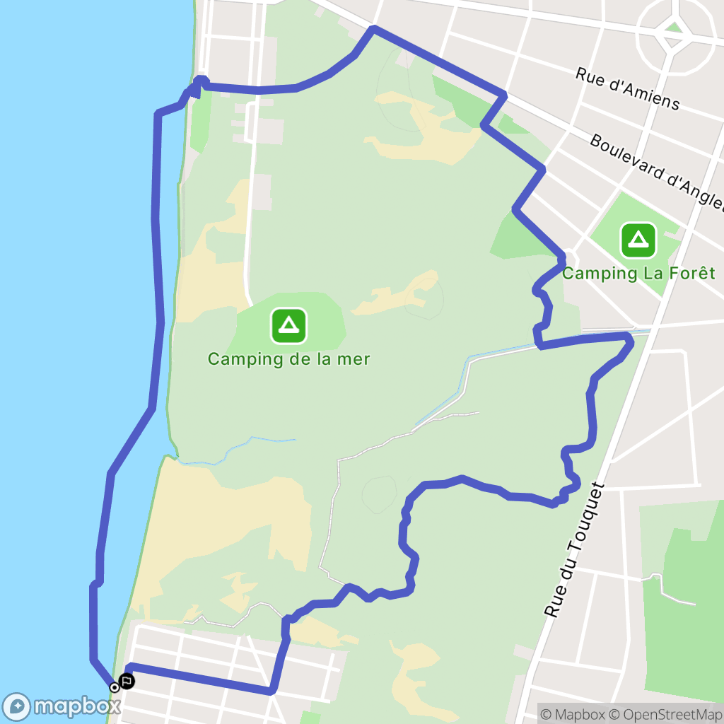 Merlimont : carte du parcours de randonnée - France