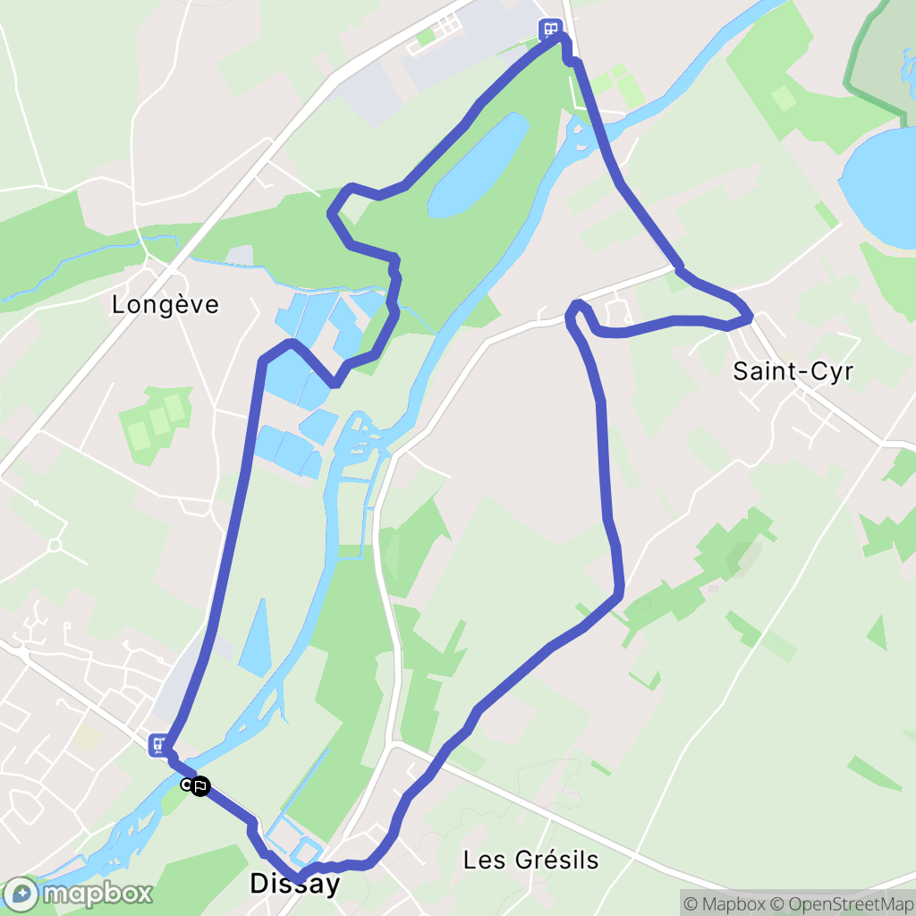 Dissay : carte du parcours de randonnée - France