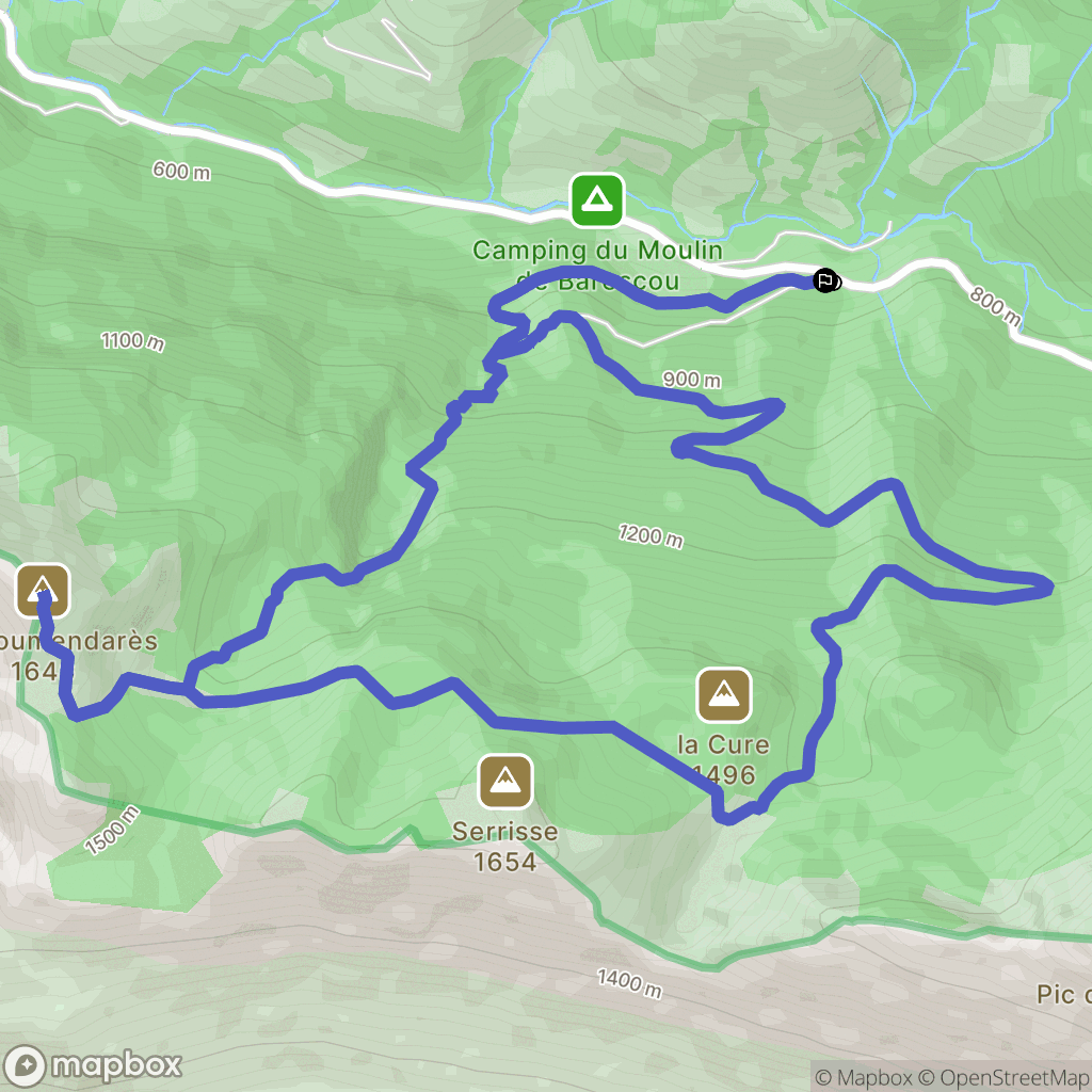 Escot : carte du parcours de randonnée - France