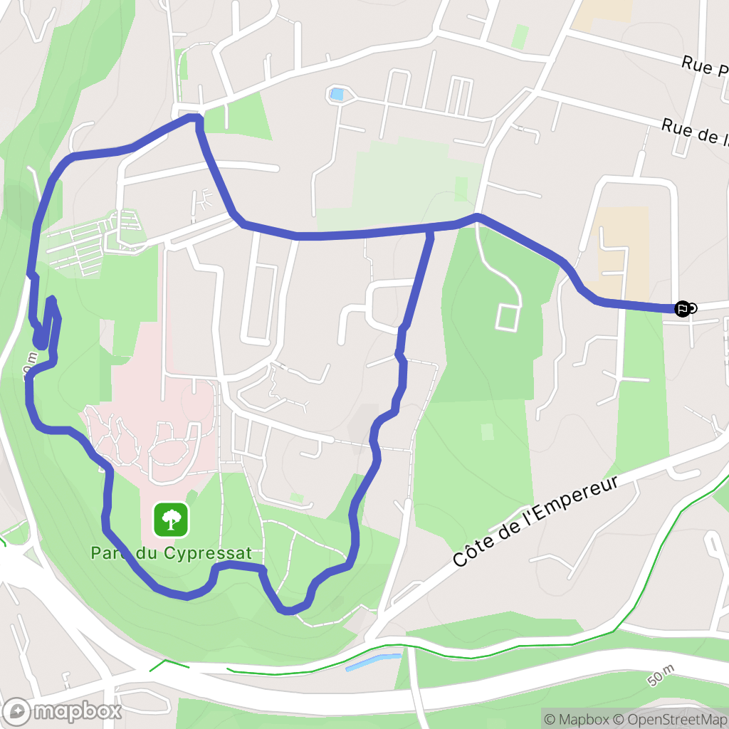 Cenon : carte du parcours de randonnée - France