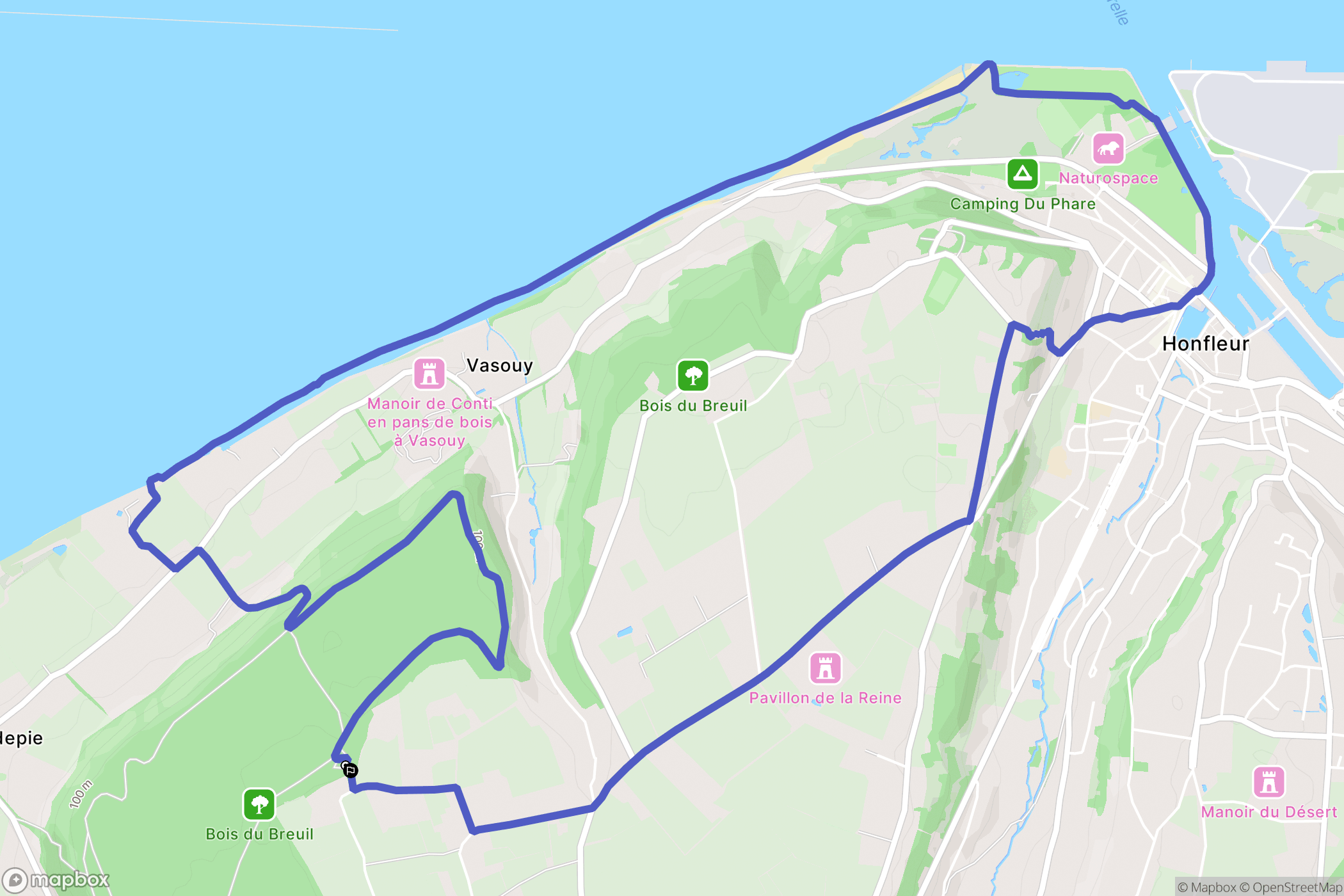 Équemauville : carte du parcours de randonnée - France