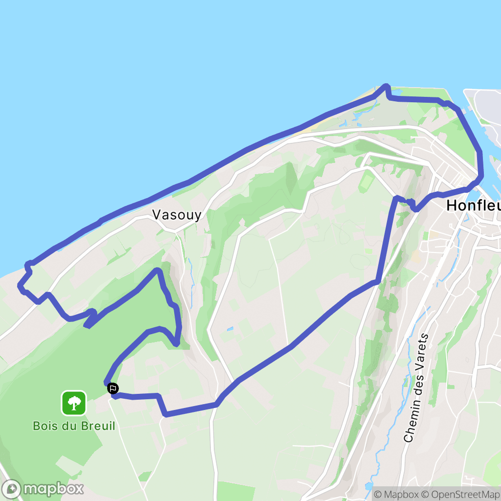 Équemauville : carte du parcours de randonnée - France