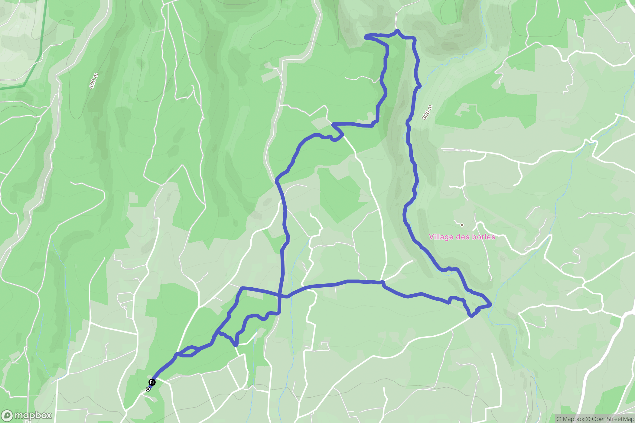 Cabrières-d'Avignon : carte du parcours de randonnée - France