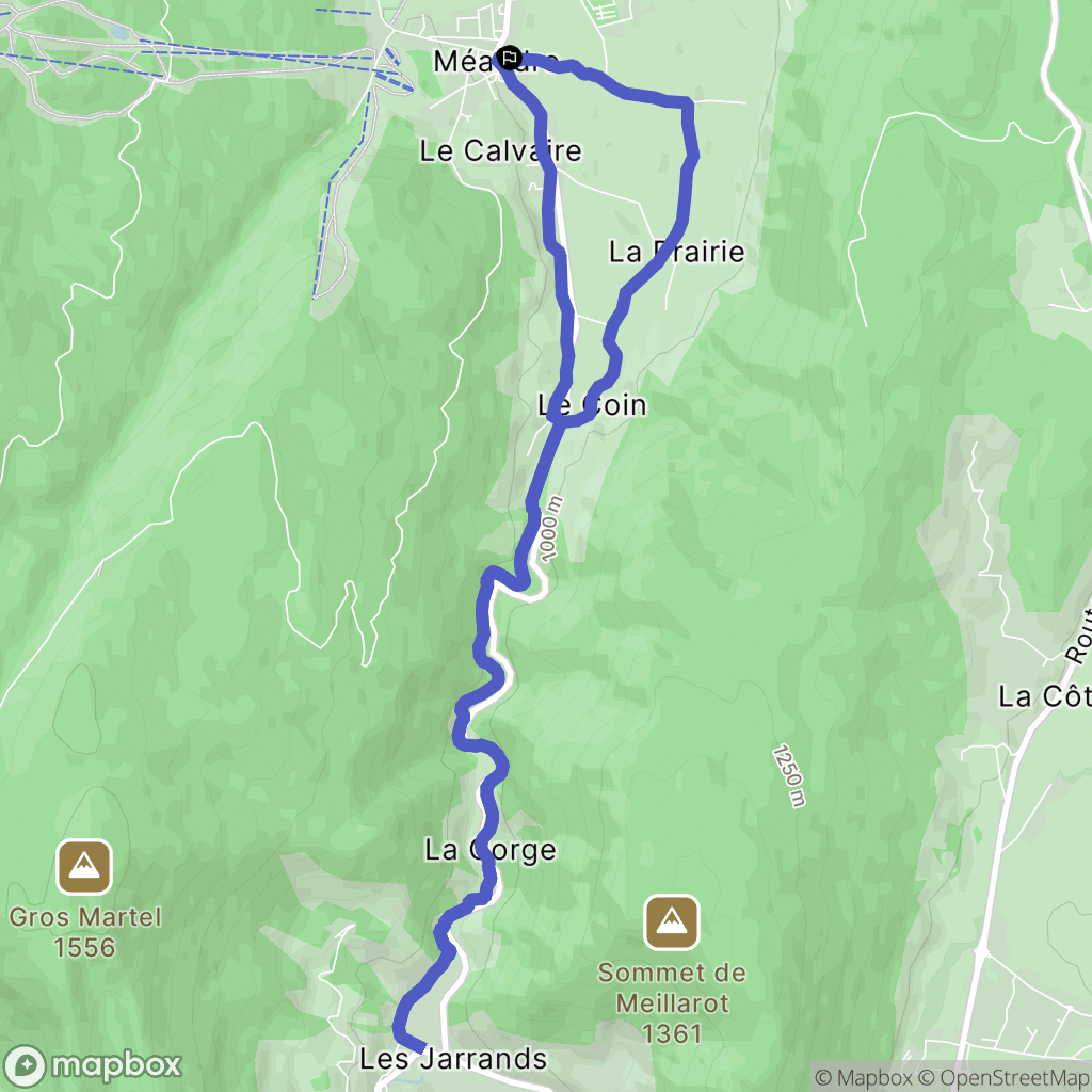 Autrans-Méaudre en Vercors : carte du parcours de randonnée - France