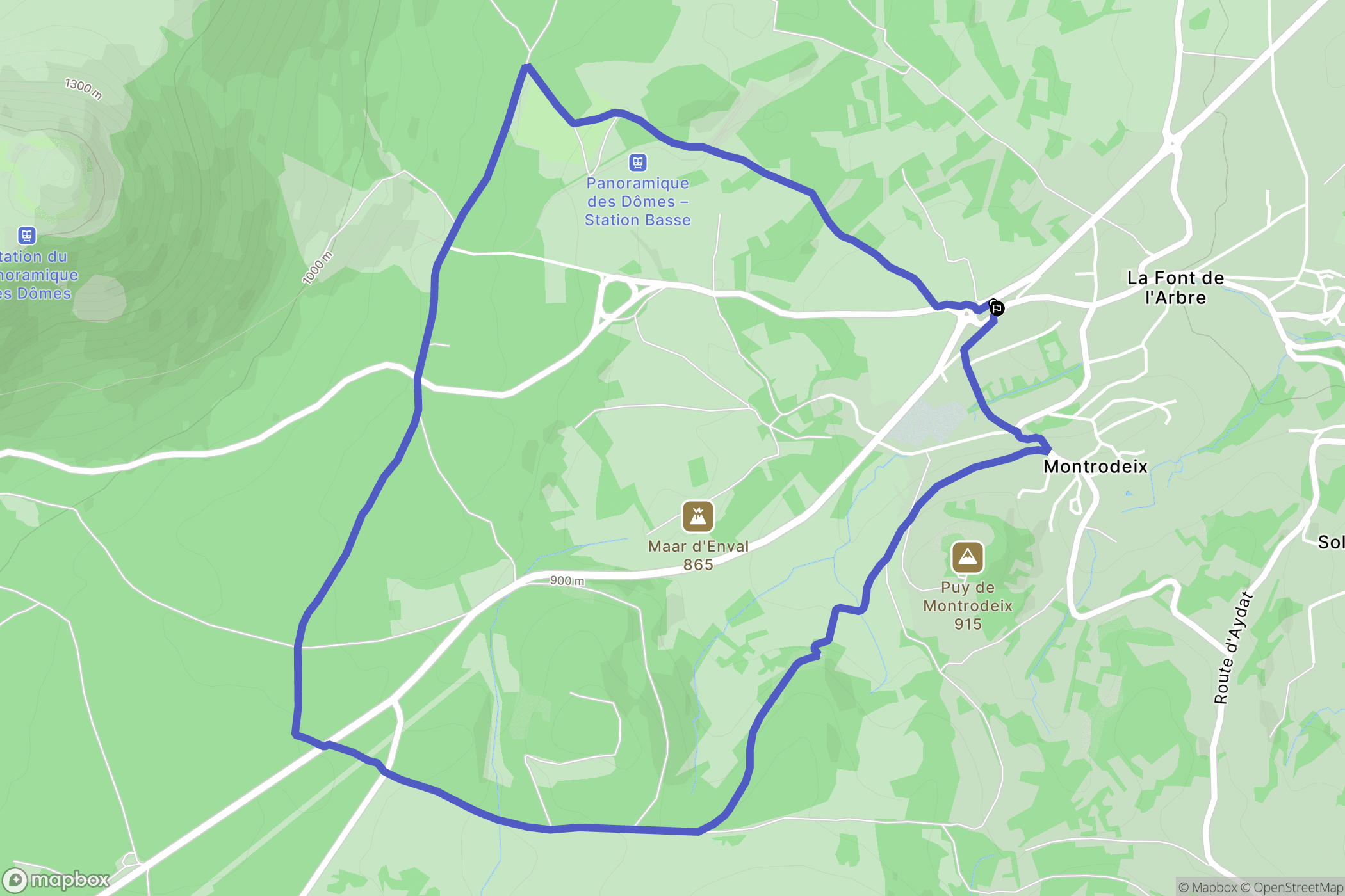 Orcines : carte du parcours de randonnée - France