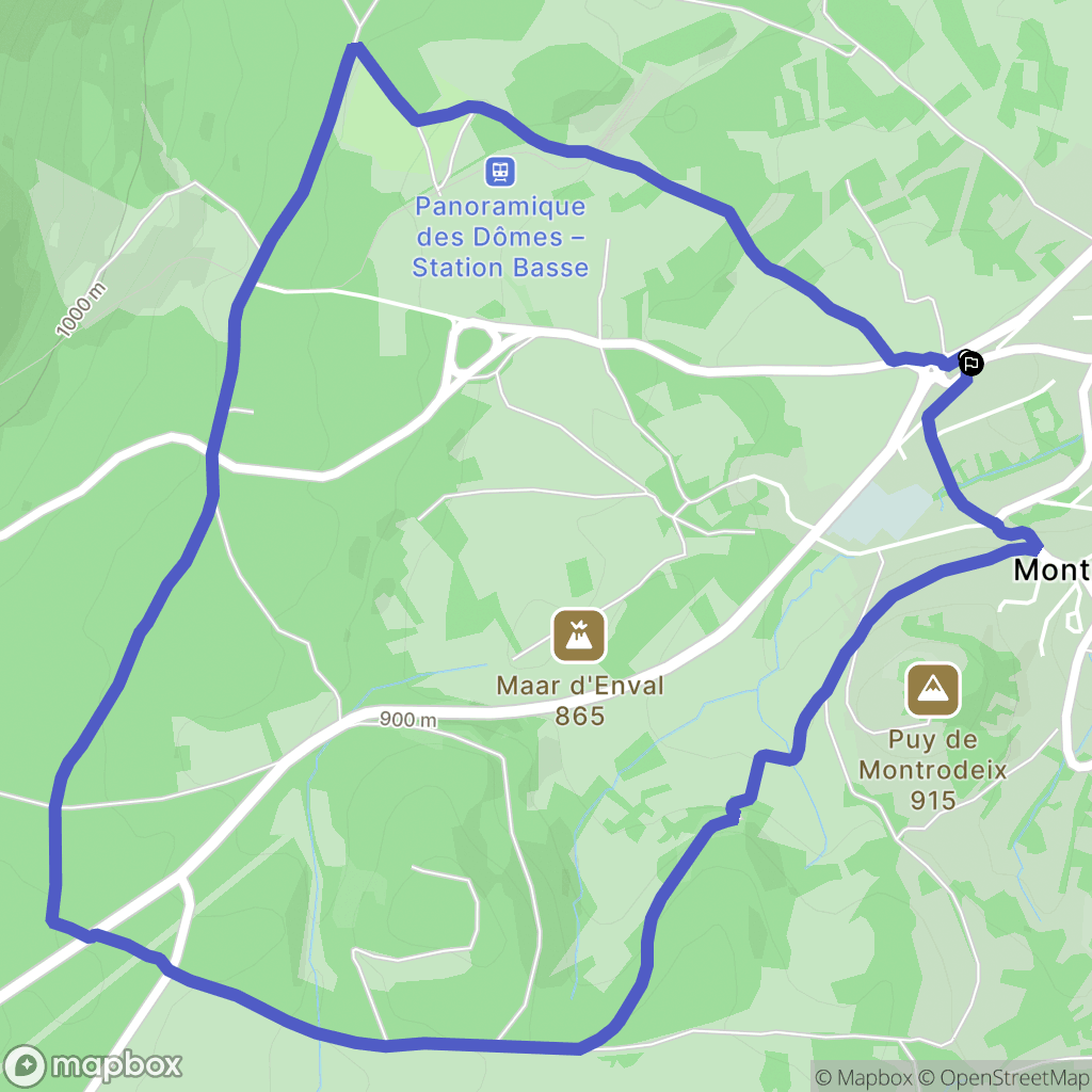 Orcines : carte du parcours de randonnée - France