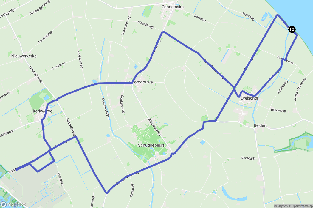 Dreischor: routekaart voor buitenactiviteiten - Netherlands