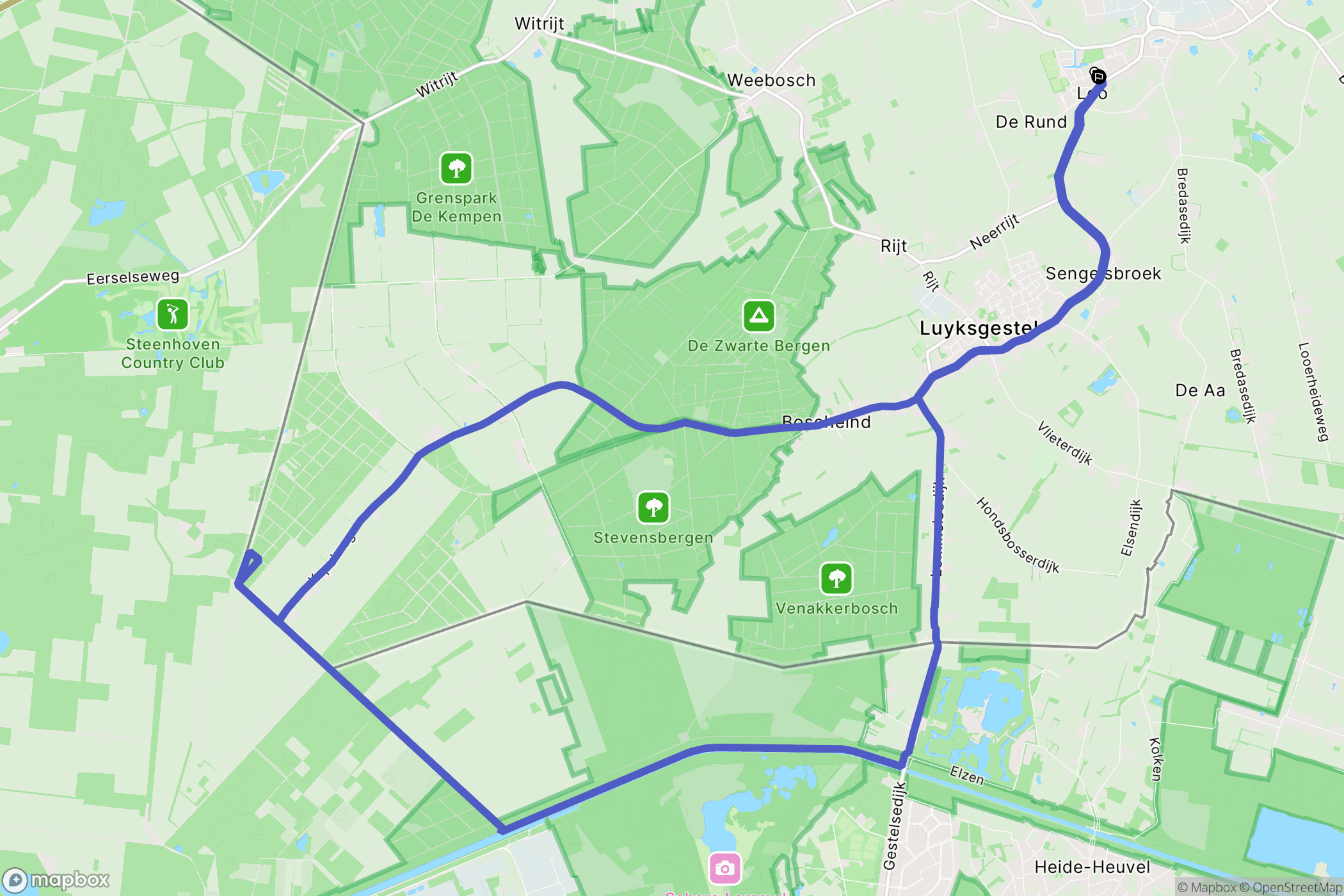 Bergeijk: routekaart voor buitenactiviteiten - Netherlands