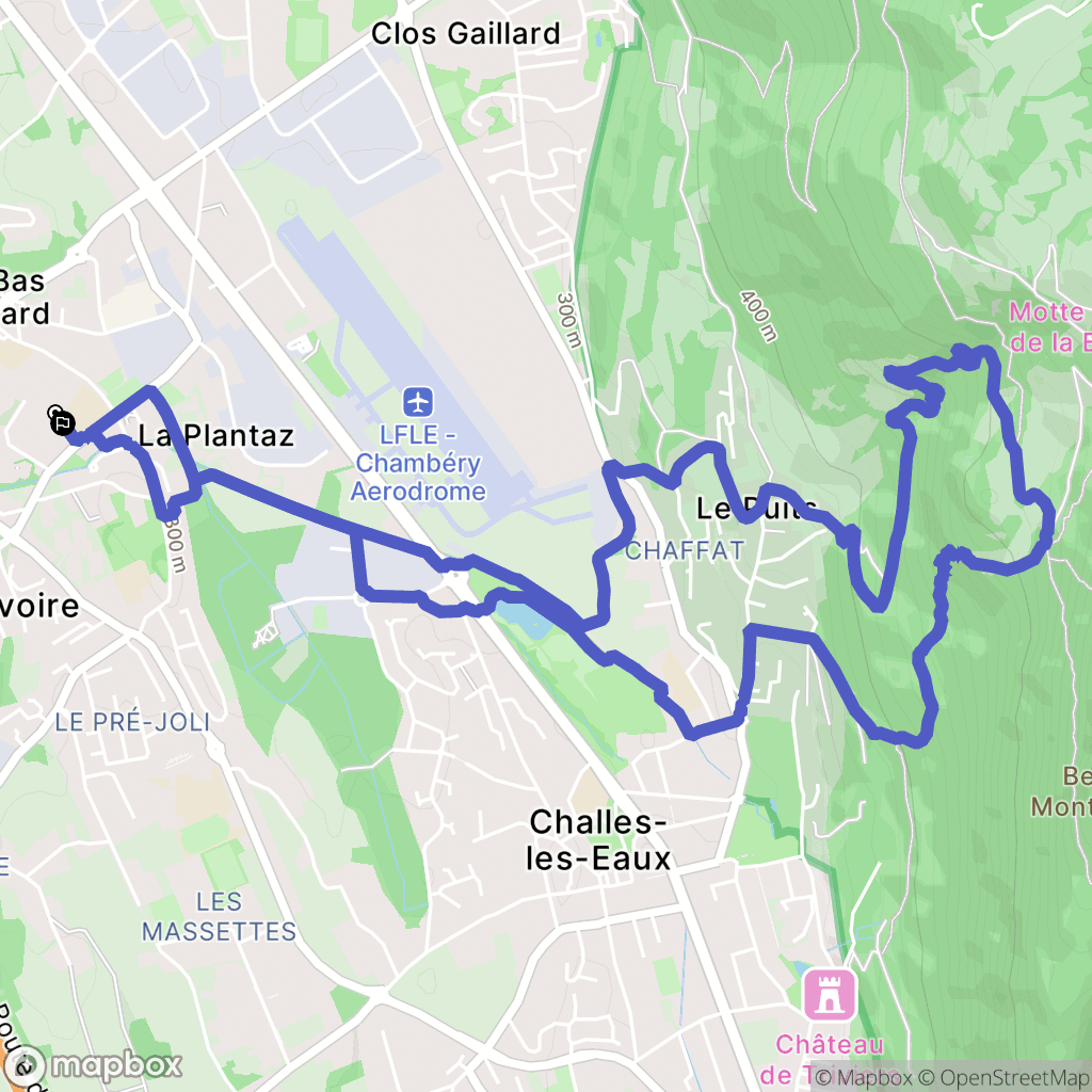 La Ravoire : carte du parcours de randonnée - France