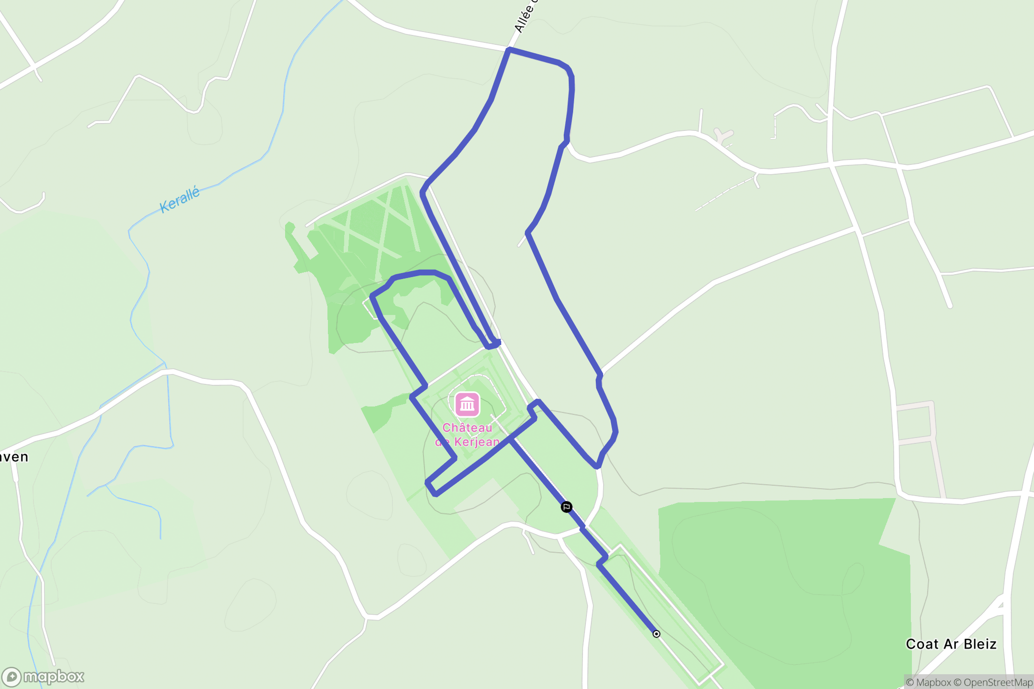 Saint-Vougay : carte du parcours de randonnée - France