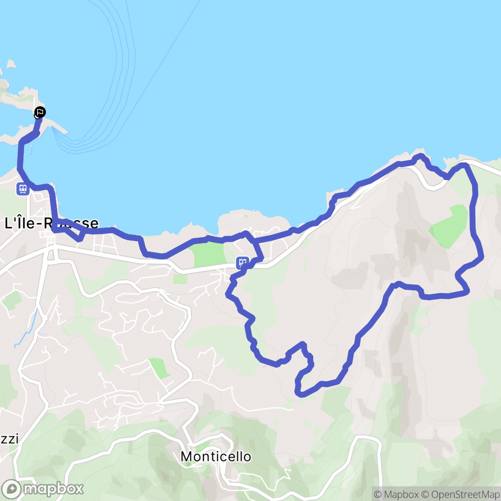 L'Île-Rousse : carte du parcours de randonnée - France