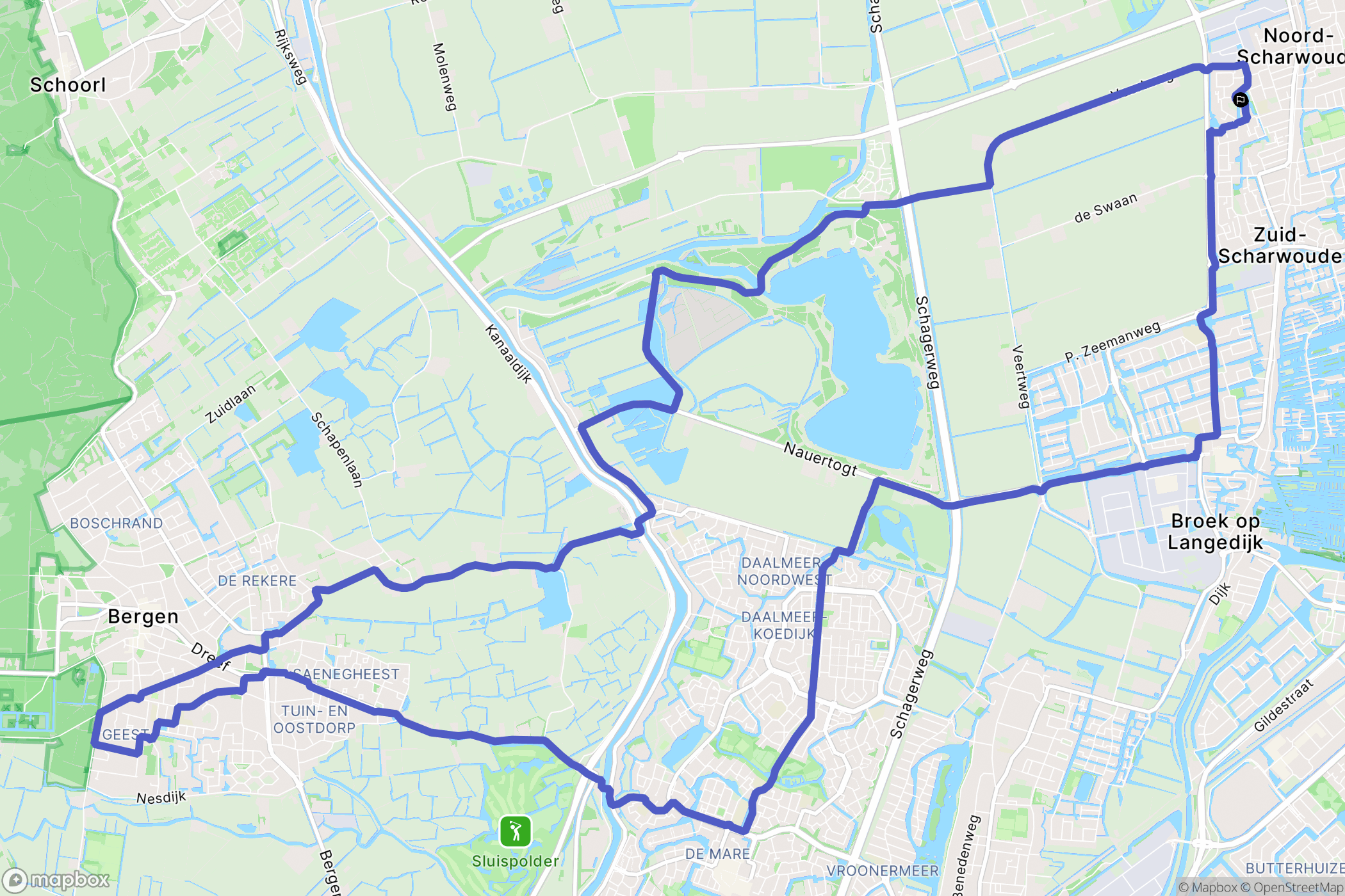 Noord-Scharwoude: routekaart voor buitenactiviteiten - Netherlands