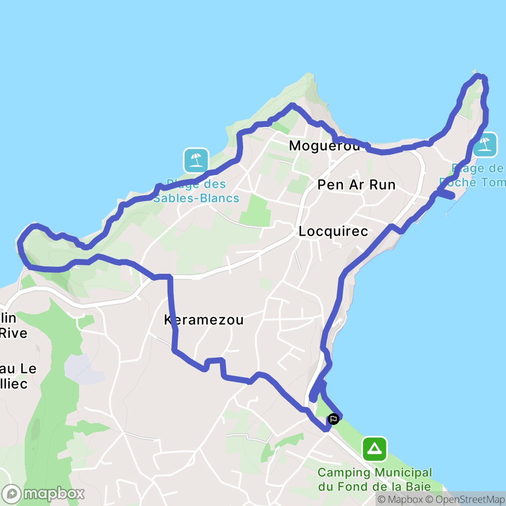 Locquirec : carte du parcours de randonnée - France