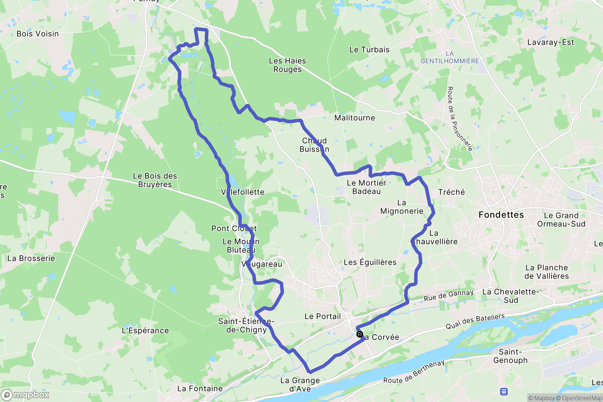 Luynes : carte du parcours de randonnée - France