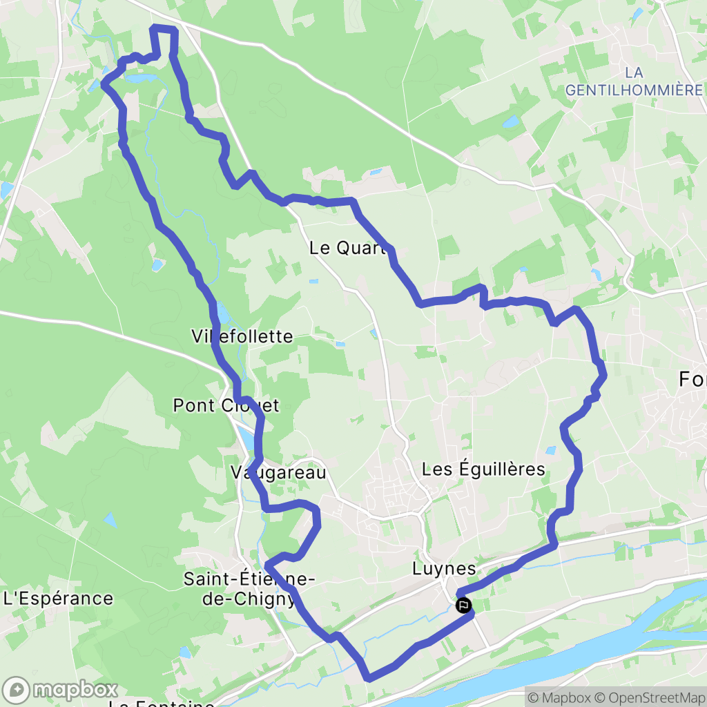 Luynes : carte du parcours de randonnée - France
