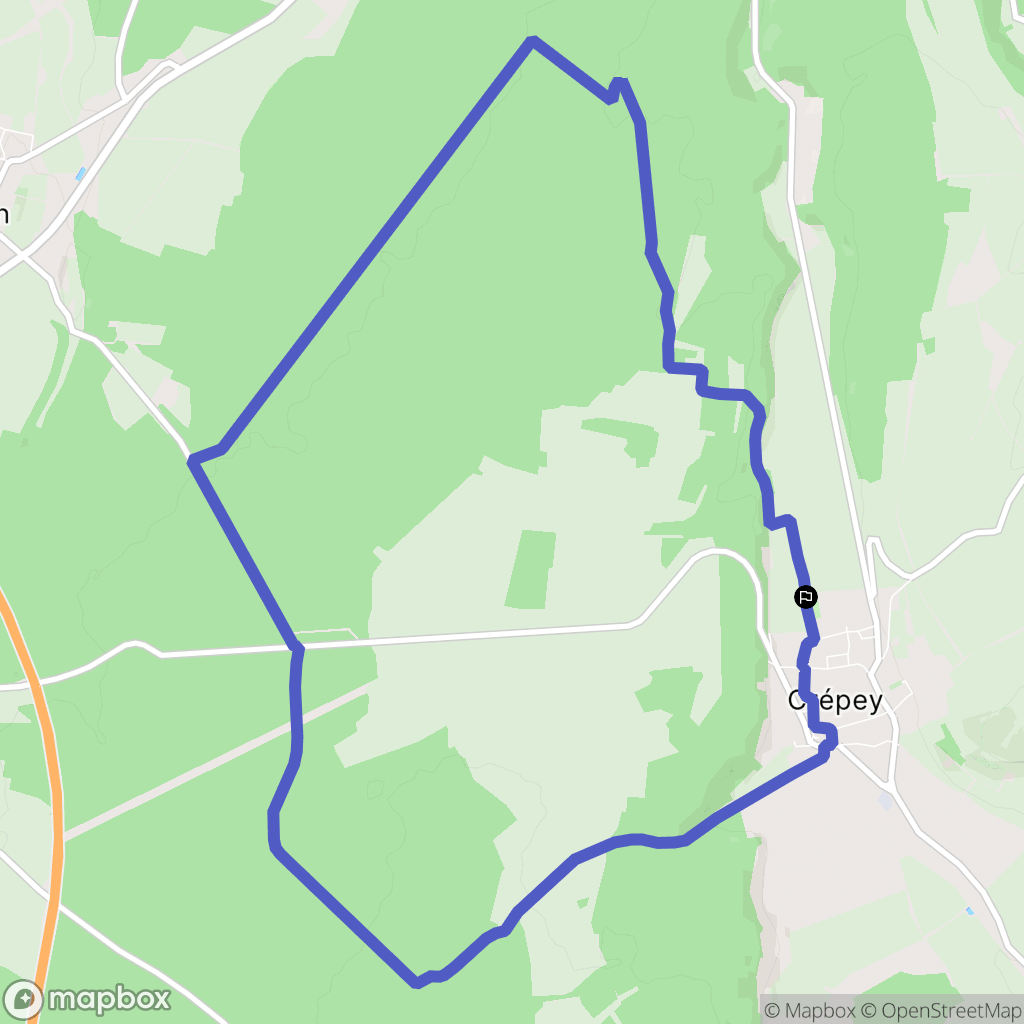 Crépey : carte du parcours de randonnée - France