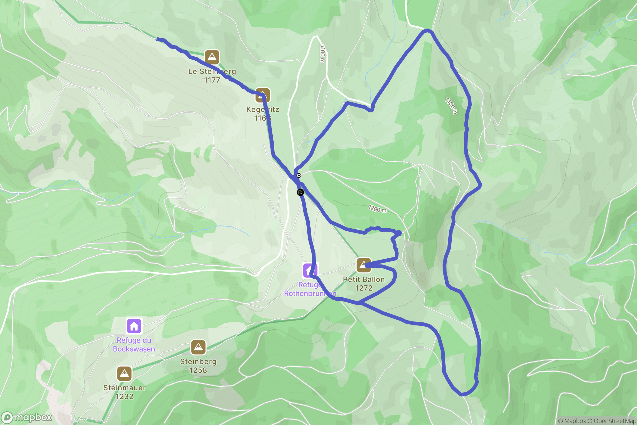 Luttenbach-près-Munster : carte du parcours de randonnée - France