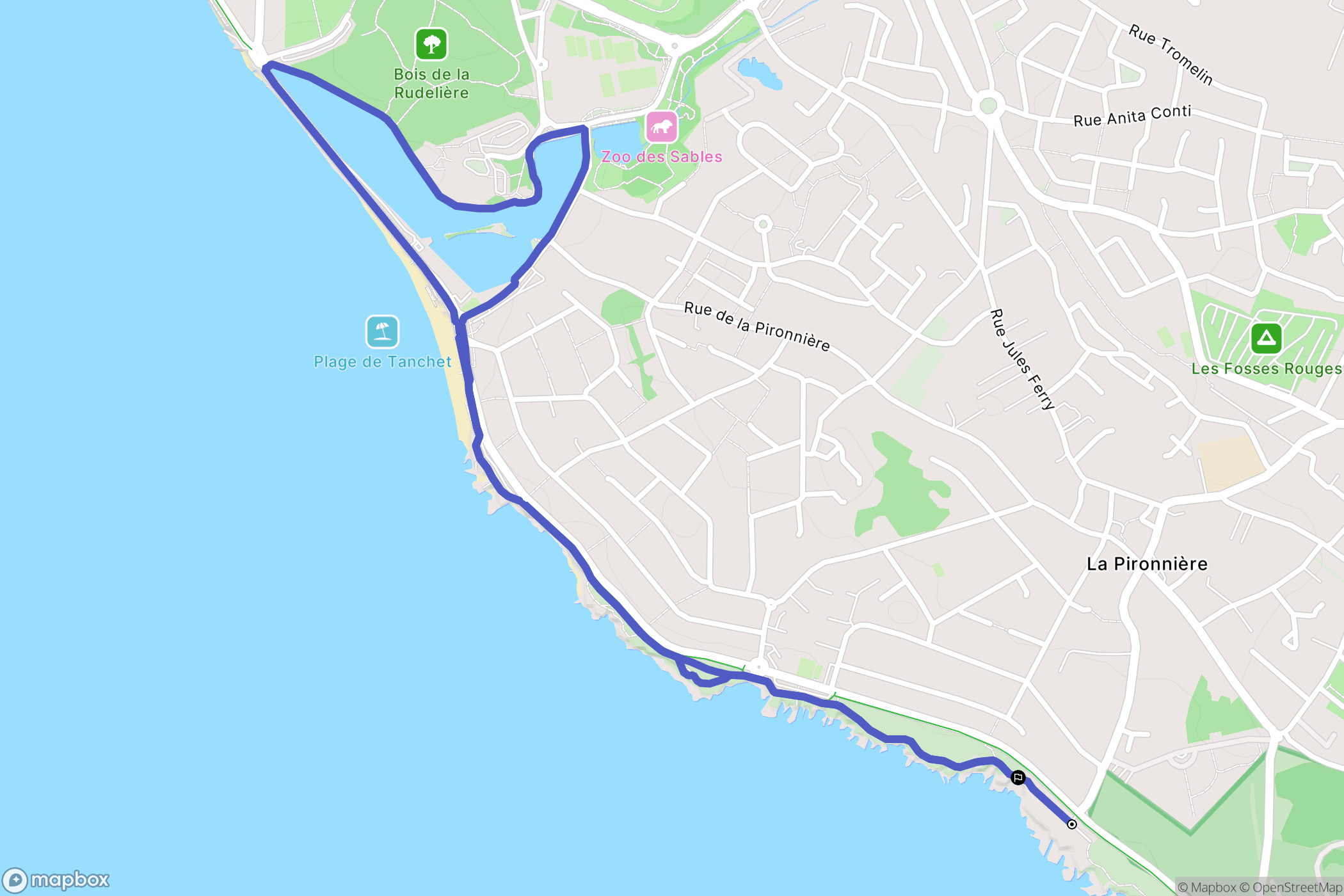 Les Sables-d'Olonne : carte du parcours de randonnée - France